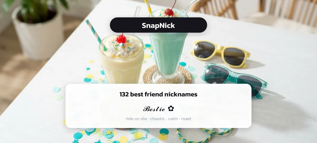 132 best friend nicknames with a styled example