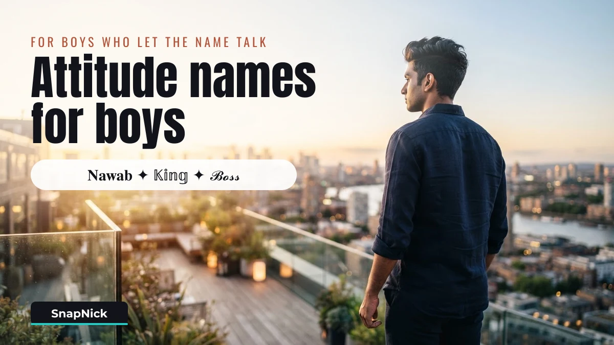 Young man on a rooftop at sunset with styled attitude names for boys