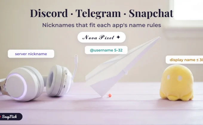 Discord Nicknames, Telegram Name Style and Snapchat Stylish Names