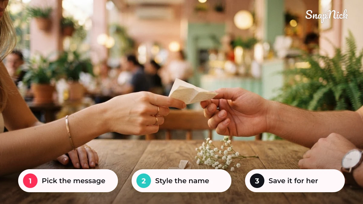 How to choose a nickname for your girlfriend in three steps: pick the message, style the name, save it