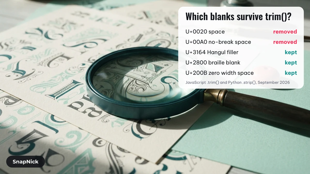 Invisible characters trim test: U+0020 and U+00A0 removed, U+3164, U+2800 and U+200B kept