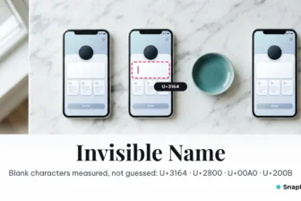 Invisible Name: Blank Characters to Copy, Measured One by One