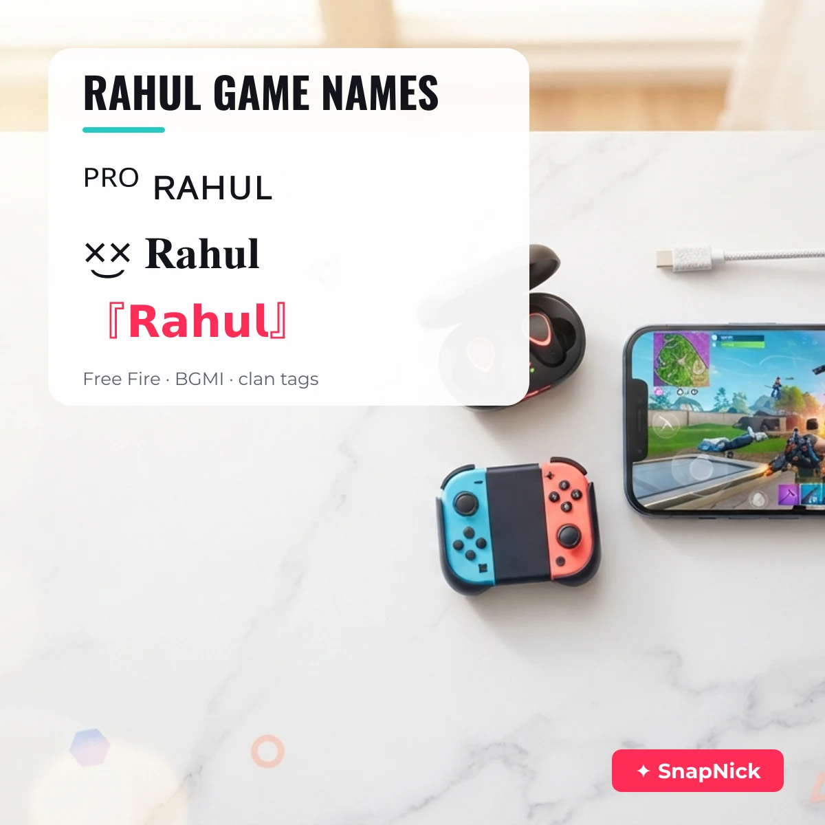 Rahul name style for Free Fire and BGMI: PRO Rahul, Rahul with ×͜× and 『Rahul』