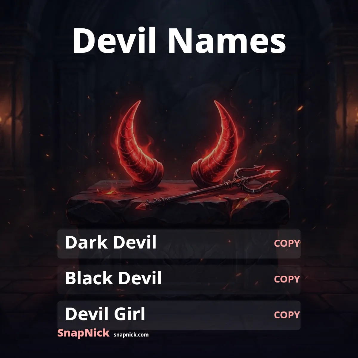 Devil Name Styles: 119 Names to Copy