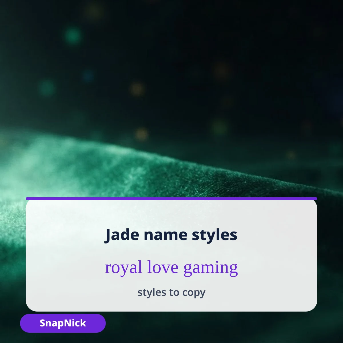 Jade name styles for Free Fire and BGMI