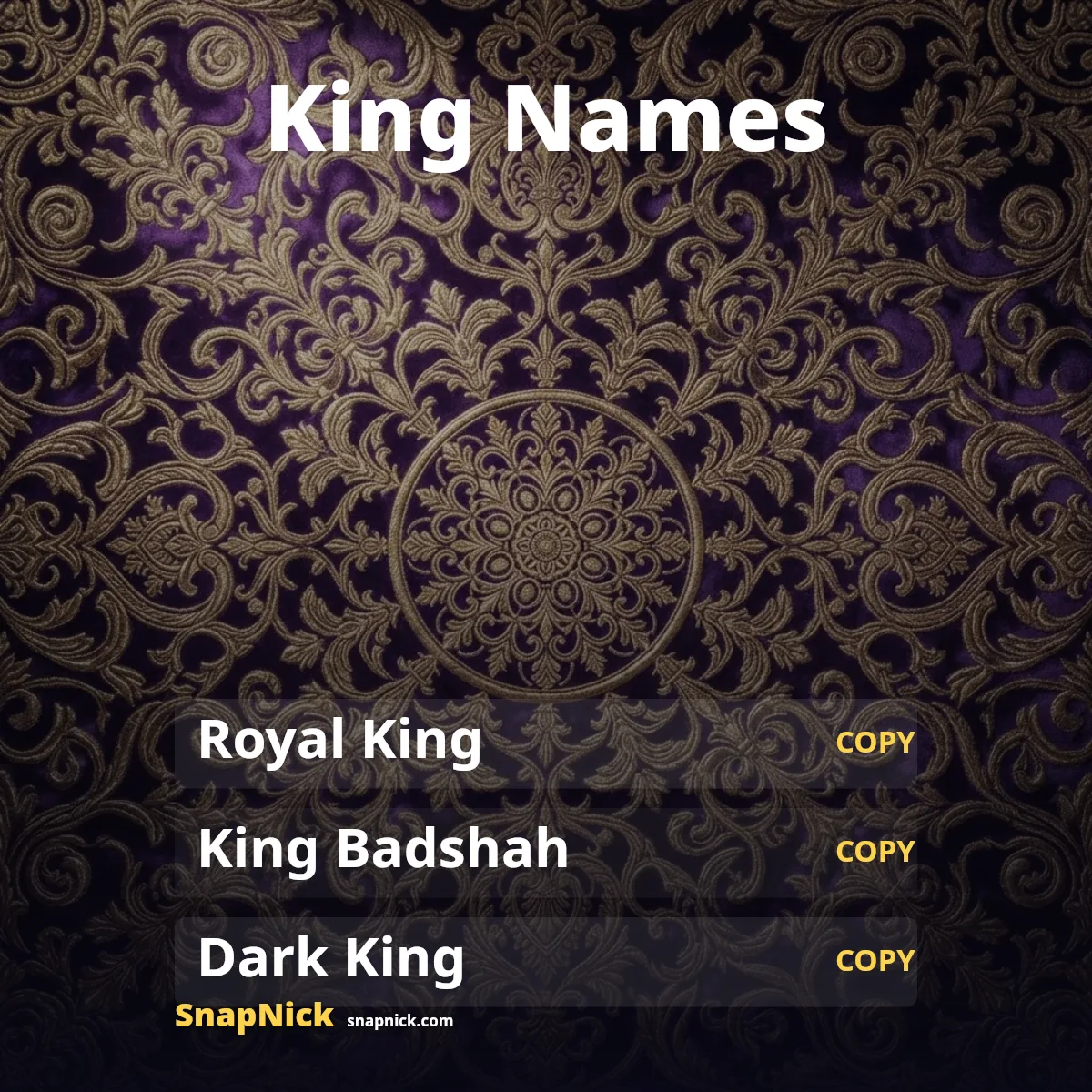 King Name Styles — Royal King & 👑 Styles