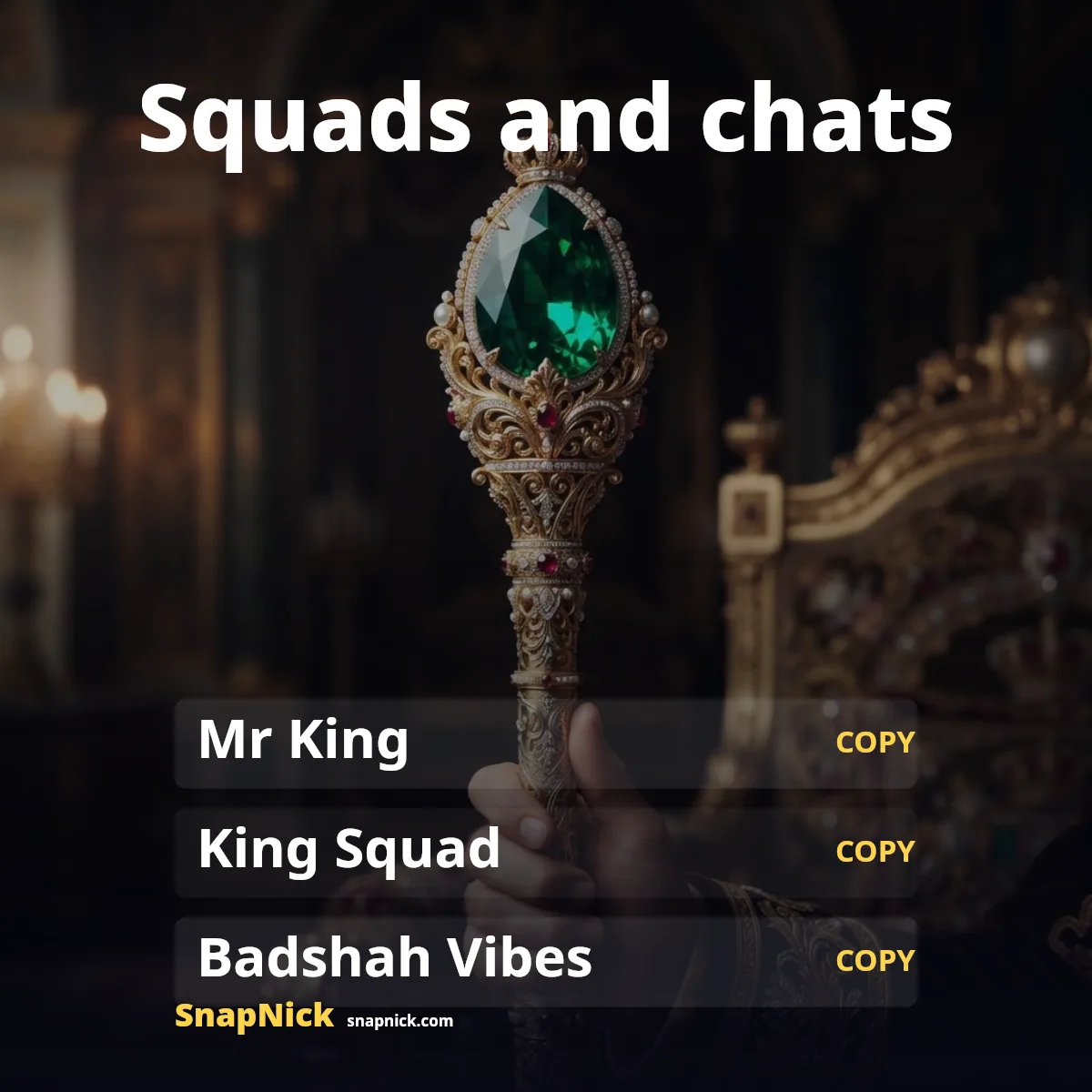 King nicknames for Instagram, WhatsApp and Snapchat