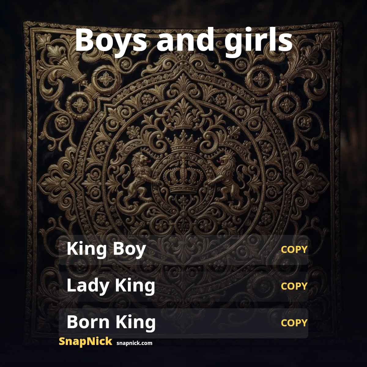 King names for boys and girls