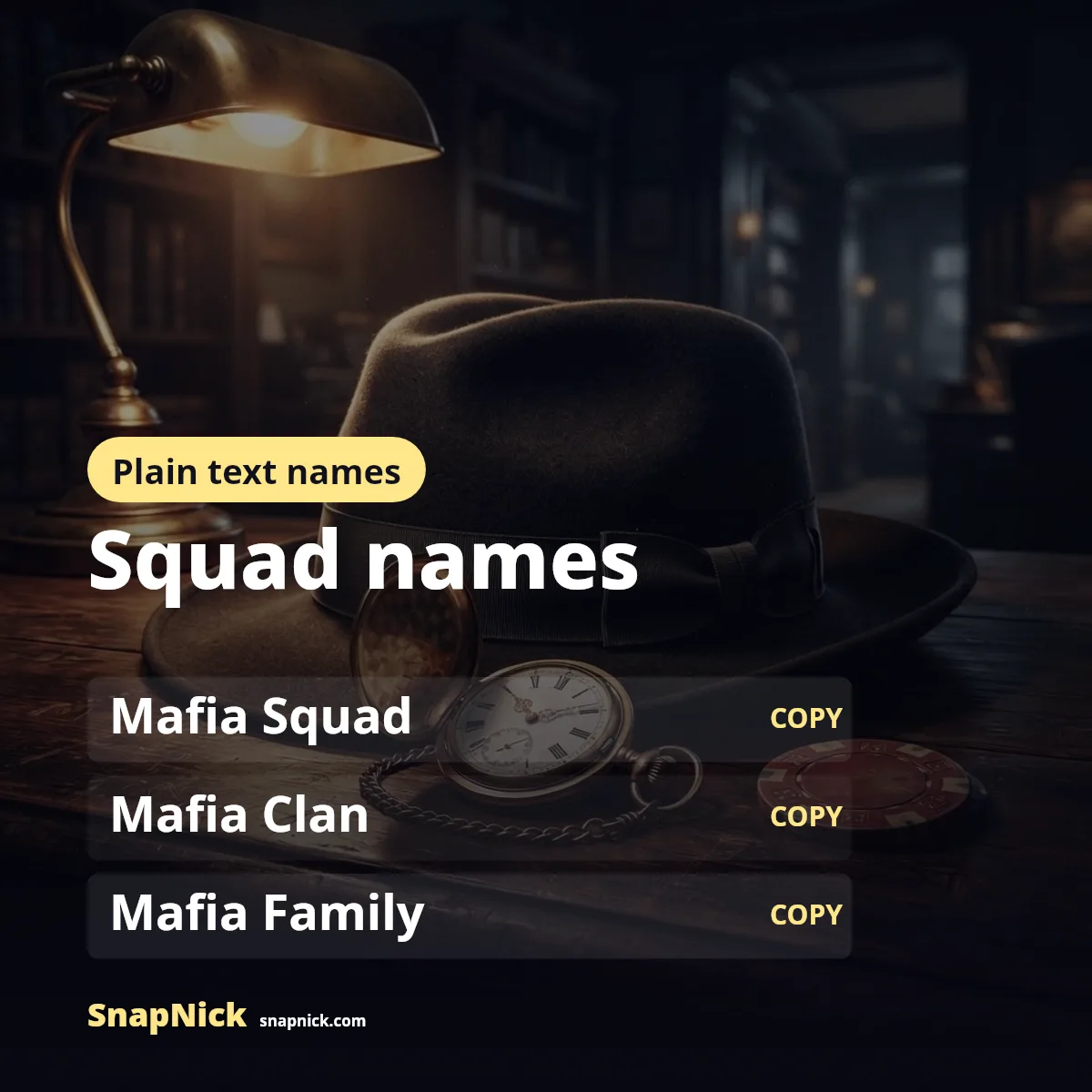 Mafia nicknames for Instagram, WhatsApp and Snapchat