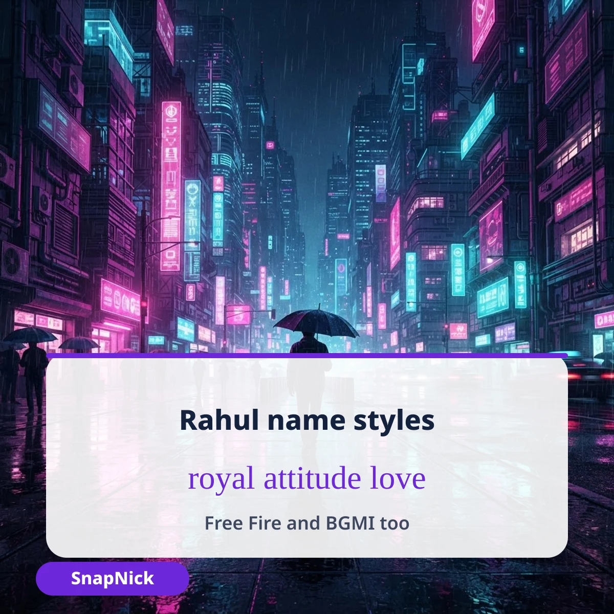 Rahul name styles for Free Fire and BGMI