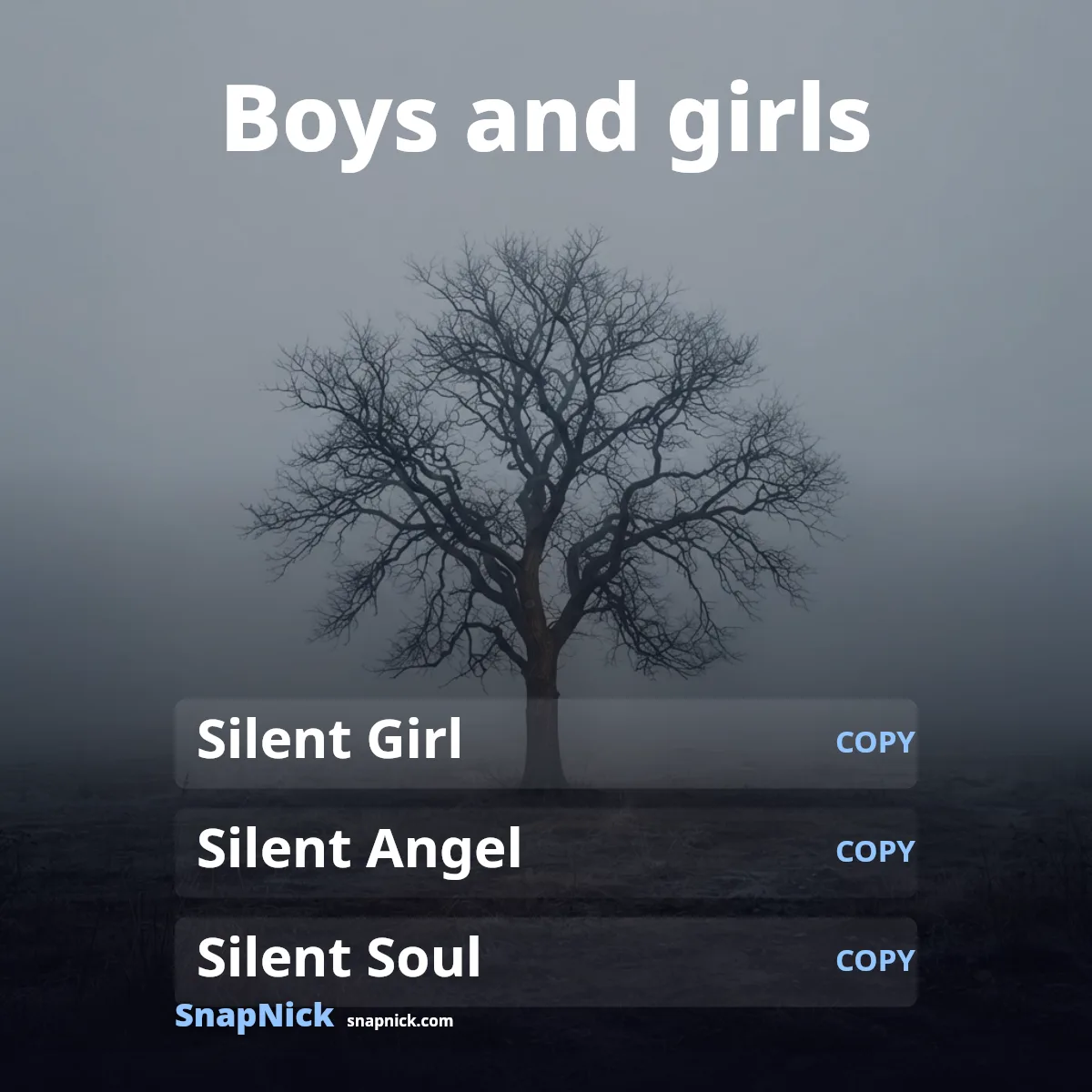Silent names for boys and girls