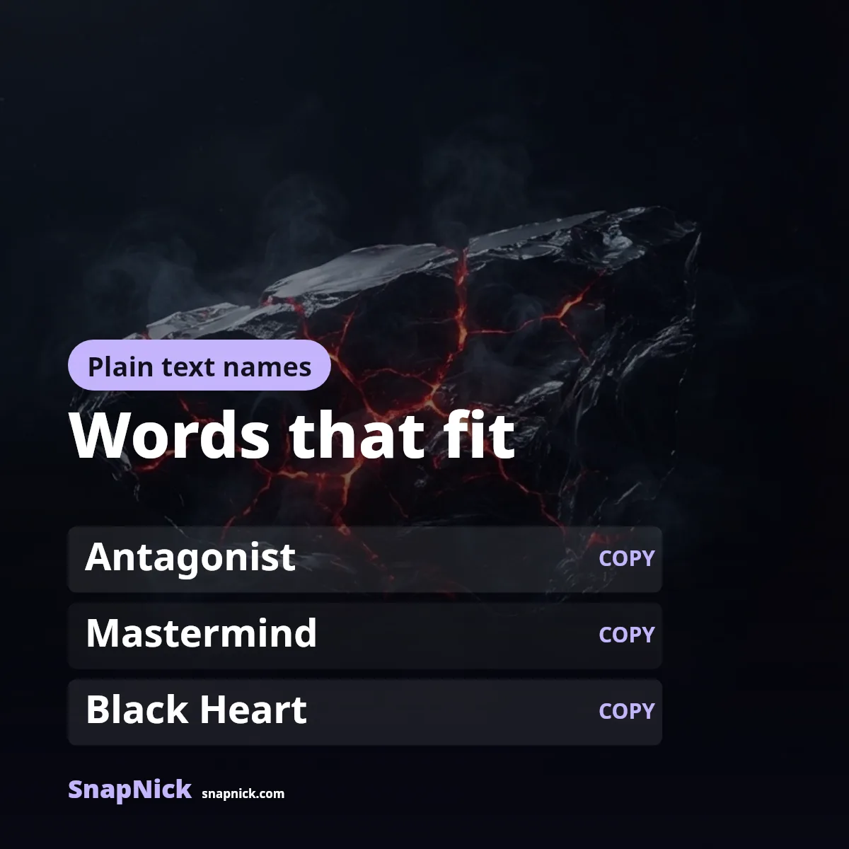 Villain nicknames for Instagram, WhatsApp and Snapchat